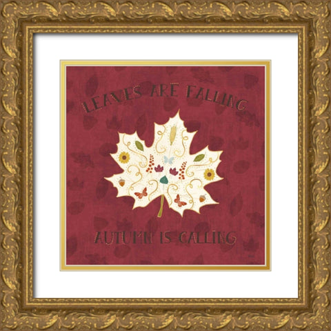 Autumn Otomi IV Gold Ornate Wood Framed Art Print with Double Matting by Charron, Veronique