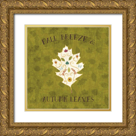 Autumn Otomi V Gold Ornate Wood Framed Art Print with Double Matting by Charron, Veronique