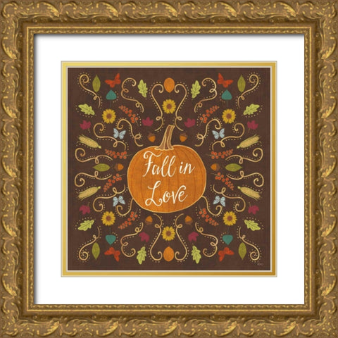 Autumn Otomi VI Gold Ornate Wood Framed Art Print with Double Matting by Charron, Veronique