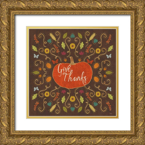 Autumn Otomi VII Gold Ornate Wood Framed Art Print with Double Matting by Charron, Veronique