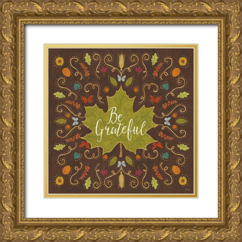Autumn Otomi VIII Gold Ornate Wood Framed Art Print with Double Matting by Charron, Veronique