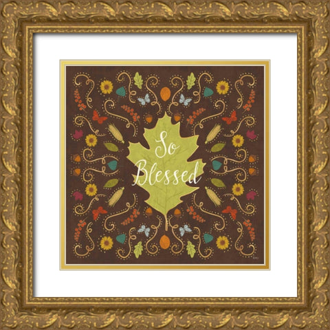 Autumn Otomi IX Gold Ornate Wood Framed Art Print with Double Matting by Charron, Veronique