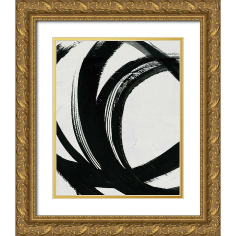 Spontaneous III Gold Ornate Wood Framed Art Print with Double Matting by Zaman, Farida