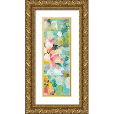 Happy Garden III Gold Ornate Wood Framed Art Print with Double Matting by Nai, Danhui