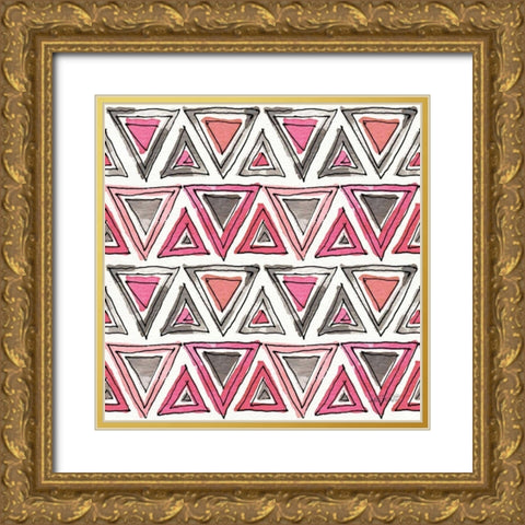 Chic Accents Pattern IVA Gold Ornate Wood Framed Art Print with Double Matting by Tavoletti, Anne