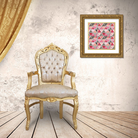 Chic Accents Pattern VA Gold Ornate Wood Framed Art Print with Double Matting by Tavoletti, Anne