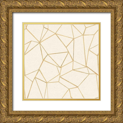 Succulent Pattern I Gold Ornate Wood Framed Art Print with Double Matting by Wild Apple Portfolio