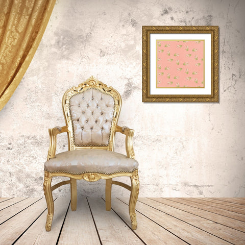 Cottage Roses Pattern IC Gold Ornate Wood Framed Art Print with Double Matting by Schlabach, Sue