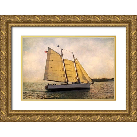 Morning Sail Gold Ornate Wood Framed Art Print with Double Matting by Van Swearingen, Debra