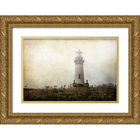 Lonely Lighthouse II Gold Ornate Wood Framed Art Print with Double Matting by Van Swearingen, Debra