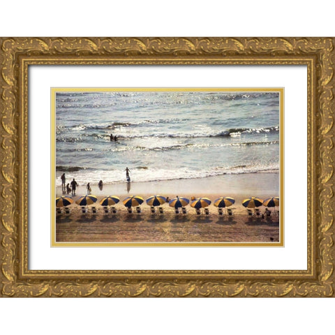 A Day at the Beach Gold Ornate Wood Framed Art Print with Double Matting by Van Swearingen, Debra