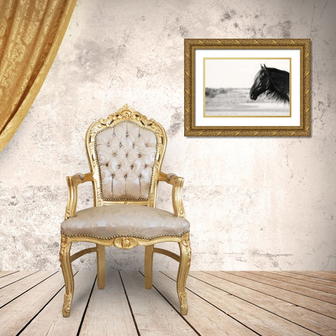 Pretty Girl Gold Ornate Wood Framed Art Print with Double Matting by Aledanda