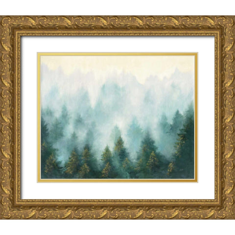 Misty Forest Gold Ornate Wood Framed Art Print with Double Matting by Purinton, Julia