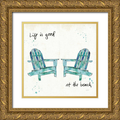 Beach Divas Salt Water Gold Ornate Wood Framed Art Print with Double Matting by Tavoletti, Anne