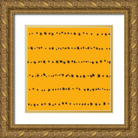 Spooky Halloween Pattern III Gold Ornate Wood Framed Art Print with Double Matting by Wild Apple Portfolio