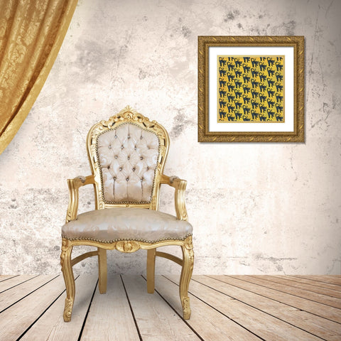 Halloween Pattern III Gold Ornate Wood Framed Art Print with Double Matting by Prahl, Courtney