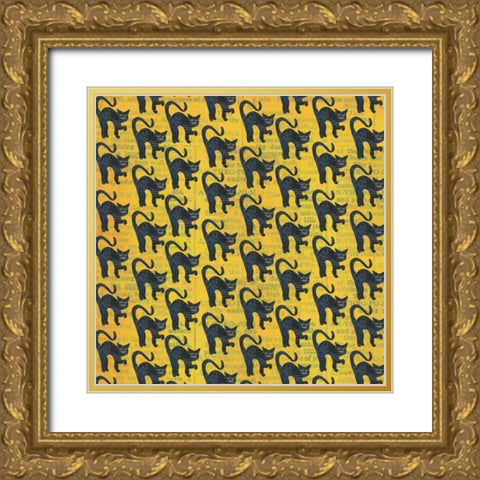 Halloween Pattern III Gold Ornate Wood Framed Art Print with Double Matting by Prahl, Courtney