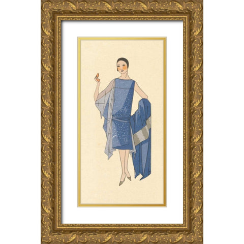 Fashion Ladies III Gold Ornate Wood Framed Art Print with Double Matting by Wild Apple Portfolio