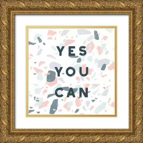 Terrazzo Inspiration II Gold Ornate Wood Framed Art Print with Double Matting by Hershey, Moira