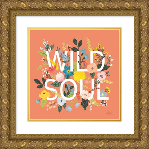 Wild Garden I Gold Ornate Wood Framed Art Print with Double Matting by Marshall, Laura