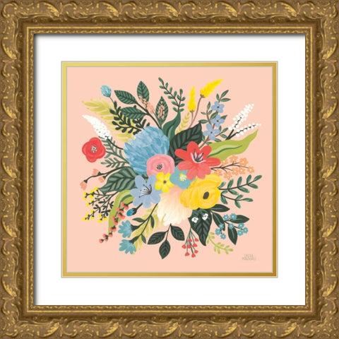 Wild Garden VI Gold Ornate Wood Framed Art Print with Double Matting by Marshall, Laura