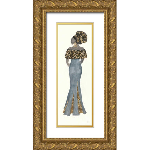 Global Fashion IV Gold Ornate Wood Framed Art Print with Double Matting by Paschke, Chris