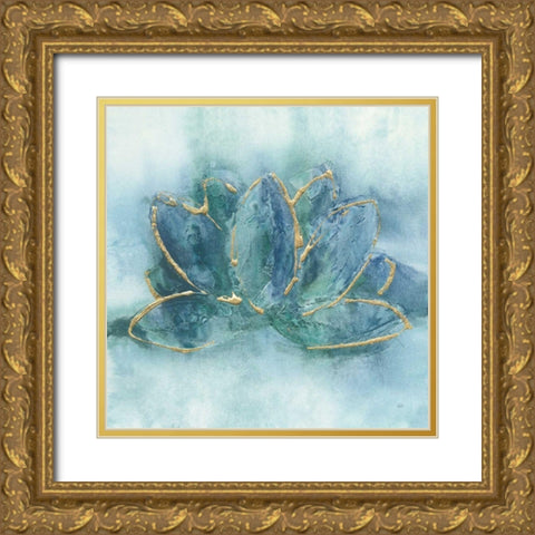 Buddha Lotus Gold Ornate Wood Framed Art Print with Double Matting by Paschke, Chris