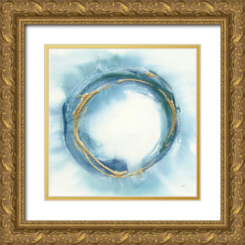 Buddha Enso Gold Ornate Wood Framed Art Print with Double Matting by Paschke, Chris