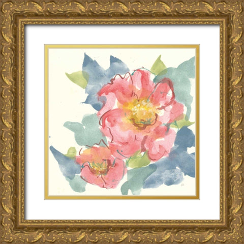 Peony in the Pink II Gold Ornate Wood Framed Art Print with Double Matting by Paschke, Chris