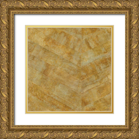 Gilded Herringbone I Gold Ornate Wood Framed Art Print with Double Matting by Paschke, Chris