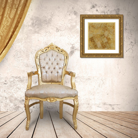 Gilded Herringbone II Gold Ornate Wood Framed Art Print with Double Matting by Paschke, Chris