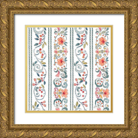 Natures Bliss Pattern IIIA Gold Ornate Wood Framed Art Print with Double Matting by Brissonnet, Daphne