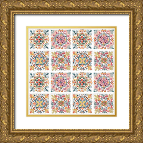 Natures Bliss Pattern IVA Gold Ornate Wood Framed Art Print with Double Matting by Brissonnet, Daphne