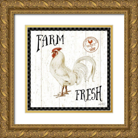 Free Range Fresh III Checker Border Gold Ornate Wood Framed Art Print with Double Matting by Pertiet, Katie