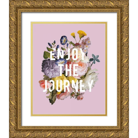 Floral Sentiment II Crop Gold Ornate Wood Framed Art Print with Double Matting by Wild Apple Portfolio