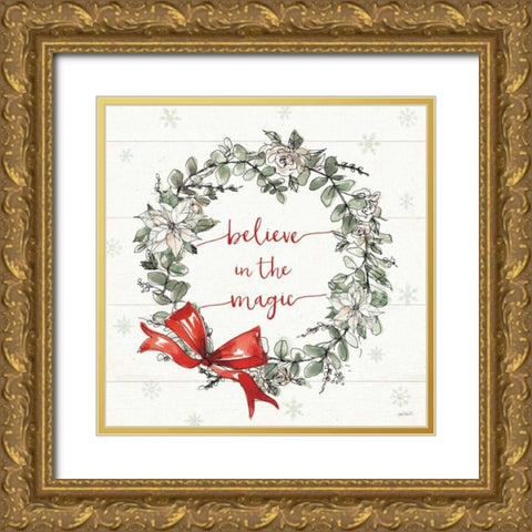 Modern Farmhouse VI Christmas Gold Ornate Wood Framed Art Print with Double Matting by Tavoletti, Anne