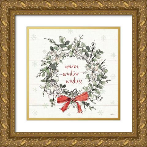 Modern Farmhouse VII Christmas Gold Ornate Wood Framed Art Print with Double Matting by Tavoletti, Anne