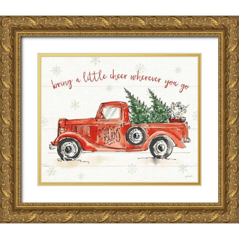 Modern Farmhouse VIII Christmas Gold Ornate Wood Framed Art Print with Double Matting by Tavoletti, Anne
