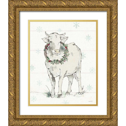 Modern Farmhouse X Christmas Gold Ornate Wood Framed Art Print with Double Matting by Tavoletti, Anne