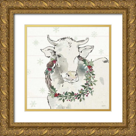 Modern Farmhouse XII Christmas Gold Ornate Wood Framed Art Print with Double Matting by Tavoletti, Anne