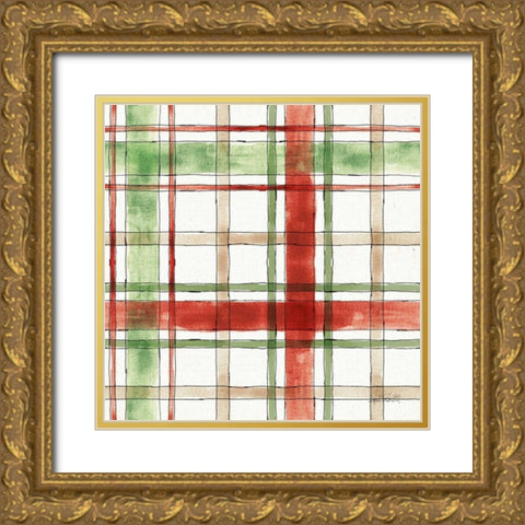 Modern Farmhouse Pattern III Christmas Gold Ornate Wood Framed Art Print with Double Matting by Tavoletti, Anne