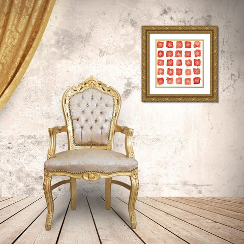 Modern Farmhouse Pattern VIIIA Christmas Gold Ornate Wood Framed Art Print with Double Matting by Tavoletti, Anne