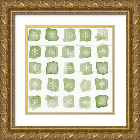 Modern Farmhouse Pattern VIIIB Christmas Gold Ornate Wood Framed Art Print with Double Matting by Tavoletti, Anne
