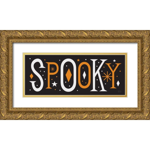 Festive Fright Spooky Gold Ornate Wood Framed Art Print with Double Matting by Mullan, Michael