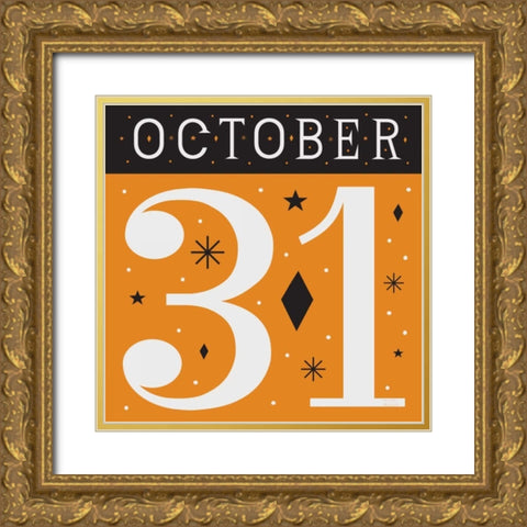 Festive Fright October 31 II Gold Ornate Wood Framed Art Print with Double Matting by Mullan, Michael