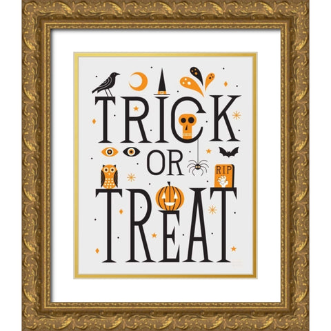 Festive Fright Trick or Treat I Gold Ornate Wood Framed Art Print with Double Matting by Mullan, Michael