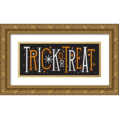 Festive Fright Trick or Treat III Gold Ornate Wood Framed Art Print with Double Matting by Mullan, Michael