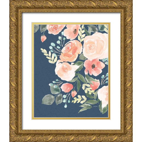 Blooming Delight II Sage Gold Ornate Wood Framed Art Print with Double Matting by Jackson, Jenaya