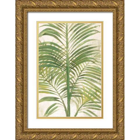 Palms II Bright Gold Ornate Wood Framed Art Print with Double Matting by Hristova, Albena
