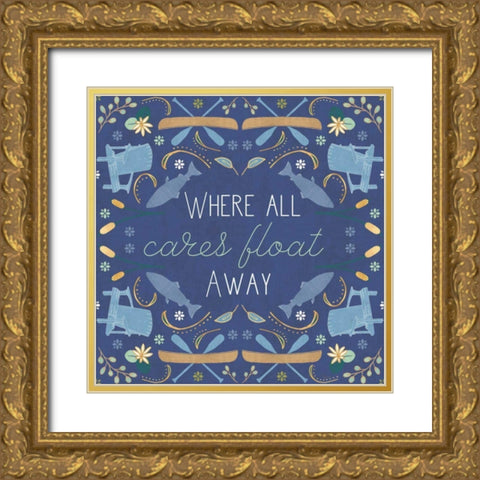 Otomi Lake XIII Gold Ornate Wood Framed Art Print with Double Matting by Charron, Veronique